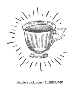 Hand drawn a cup of tea. 