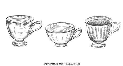 Hand drawn a cup of tea.