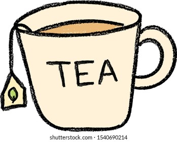 hand drawn cup of tea organic cool illustration 