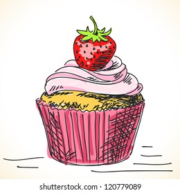 Hand Drawn Cupcake