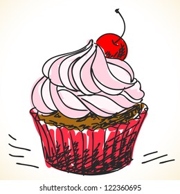 Hand Drawn Cupcake