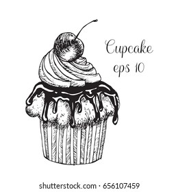 Hand drawn cupcake