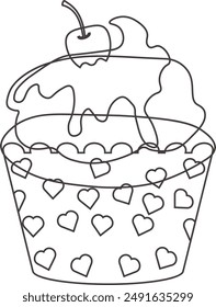 Postre de quequitos dibujado a mano en estilo plano. Diseño de Ilustración vectorial
