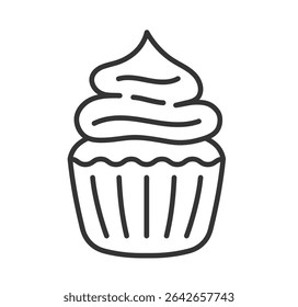 Hand drawn cupcake doodle, vector eps10 illustration