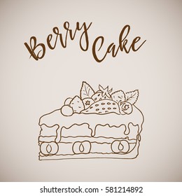 Hand drawn cupcake illustration retro style