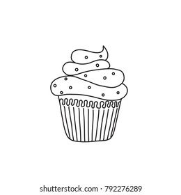 Hand Drawn Cupcake Vector Illustration Stock Vector (Royalty Free ...