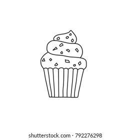 hand drawn cupcake vector illustration