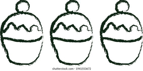 Hand Drawn Cupcakes Pattern Cute Sketch 