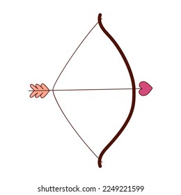 Hand drawn cupid 's bow for Valentine day. Design elements for posters, greeting cards, banners and invitations.