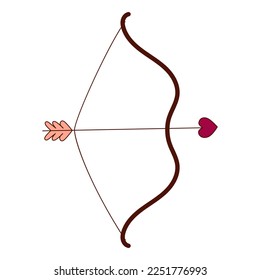 Hand drawn cupid 's bow for Valentine day. Design elements for posters, greeting cards, banners and invitations.