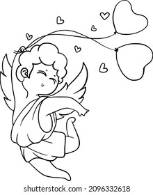 Hand Drawn Cupid Valentine Love Illustration