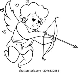 Hand Drawn Cupid Valentine Love Illustration