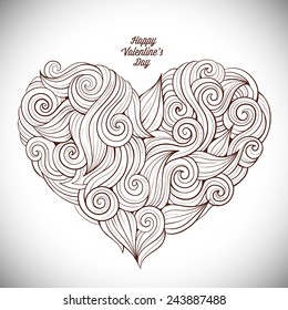 Corazón vectorial dibujado a mano