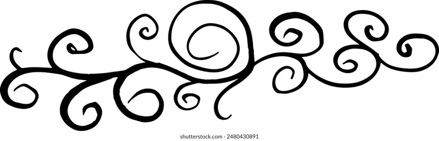 Hand drawn curlicue. Vector illustration.