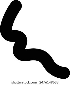 Hand Drawn curly bold lines brush black strokes.