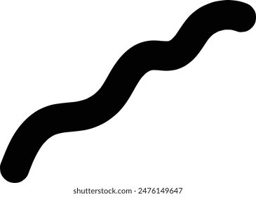 Handgezeichnete lockige fette Linien bürsten schwarze Striche.