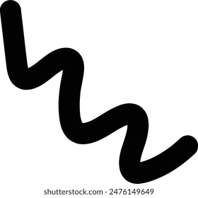 Hand Drawn curly bold lines brush black strokes.