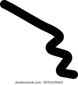Hand Drawn curly bold lines brush black strokes.