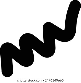 Hand Drawn curly bold lines brush black strokes.
