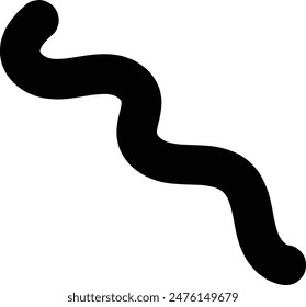 Hand Drawn curly bold lines brush black strokes.