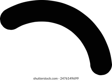 Hand Drawn curly bold lines brush black strokes.