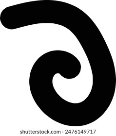 Hand Drawn curly bold lines brush black strokes.