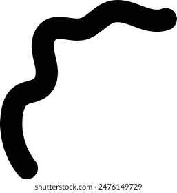 Hand Drawn curly bold lines brush black strokes.