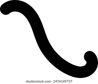 Hand Drawn curly bold lines brush black strokes.