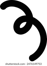 Hand Drawn curly bold lines brush black strokes.