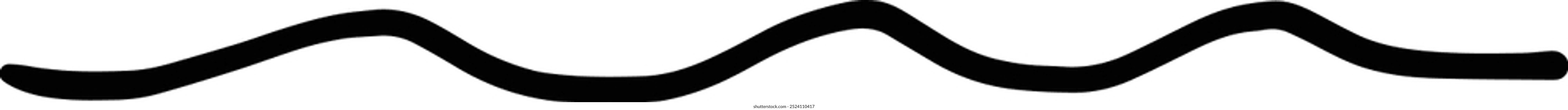 Hand drawn curly divider line icon vector illustration design element of swish, swash, swoosh underline swirl squiggle stroke line