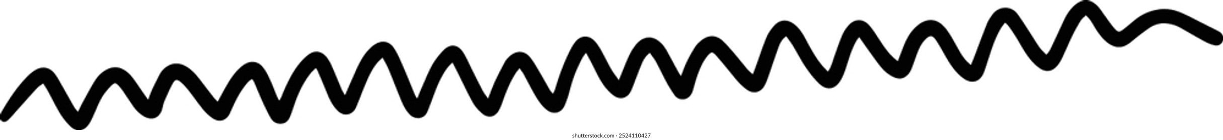 Hand drawn curly divider line icon vector illustration design element of swish, swash, swoosh underline swirl squiggle stroke line