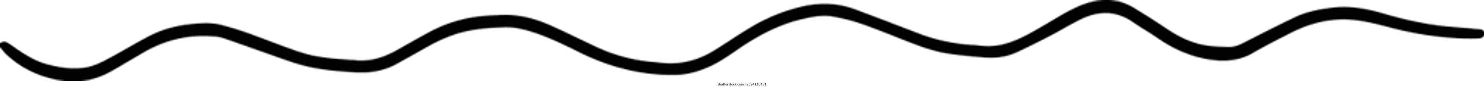 Hand drawn curly divider line icon vector illustration design element of swish, swash, swoosh underline swirl squiggle stroke line