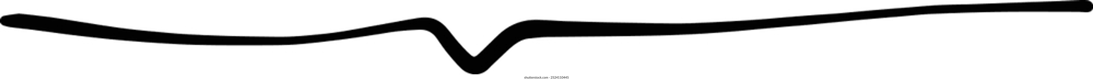 Hand drawn curly divider line icon vector illustration design element of swish, swash, swoosh underline swirl squiggle stroke line