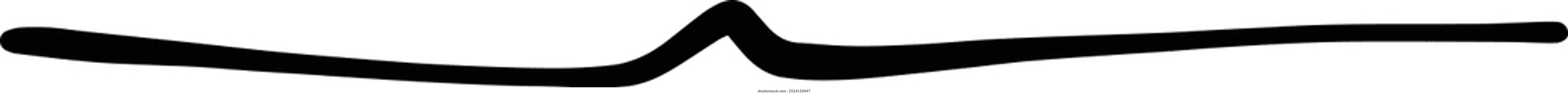 Hand drawn curly divider line icon vector illustration design element of swish, swash, swoosh underline swirl squiggle stroke line