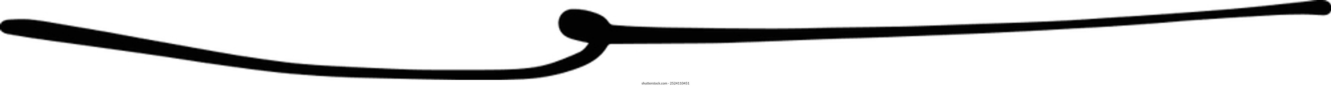Hand drawn curly divider line icon vector illustration design element of swish, swash, swoosh underline swirl squiggle stroke line