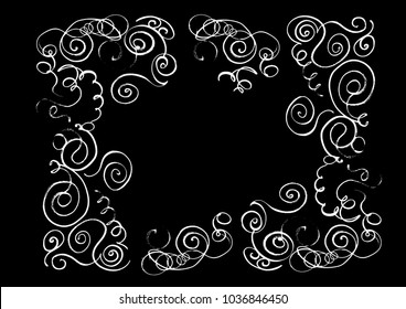 Hand drawn curly frames. Suitable for banners, cards, posters, print design