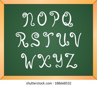 hand drawn curly letters