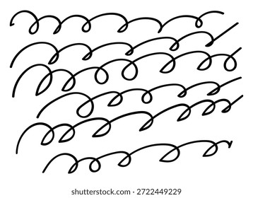 Padrão de linhas onduladas desenhadas à mão no plano de fundo branco
