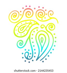 Hand drawn curly pattern. White background. Doodle vector illustration. Perfect for apparel, fabric, textile, wrapping paper, decoration, card, scrapbooking. 