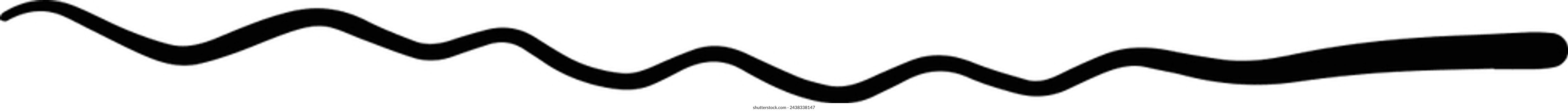 Hand drawn curly swish icon vector illustration, paint brush design element of swash, swoosh, swoosh underline swirl squiggle stroke illustration 