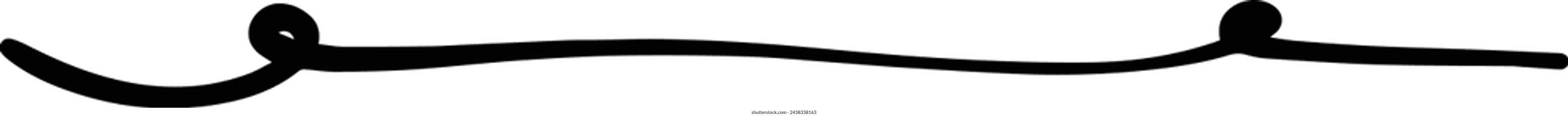 Hand drawn curly swish icon vector illustration, paint brush design element of swash, swoosh, swoosh underline swirl squiggle stroke illustration 