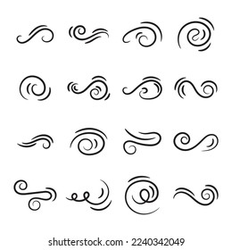 Hand drawn of curly swishes, swashes, swoops or calligraphy swirl vector illustration on white background.