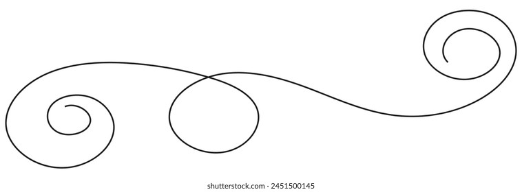 Hand drawn curly thin swishes . Vector highlight text elements. Vector isolated illustration. EPS 10
