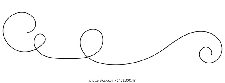 Hand drawn curly thin swishes . Vector highlight text elements. Vector isolated illustration. EPS 10
