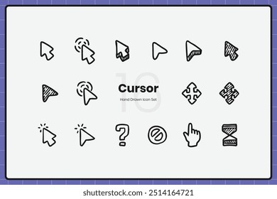 Ícone de Rabisco de Cursor Desenhado à Mão