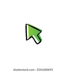 Hand drawn cursor icon flat vector design