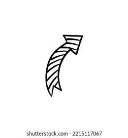 hand drawn cursor pointing towards up on white isolated background.