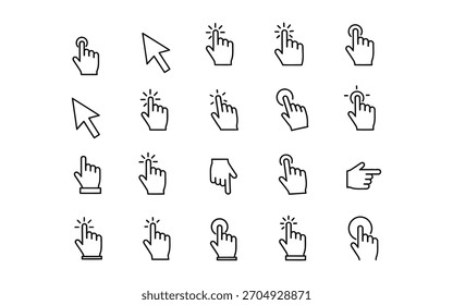 Hand drawn cursors and hand gestures for web design and user interface