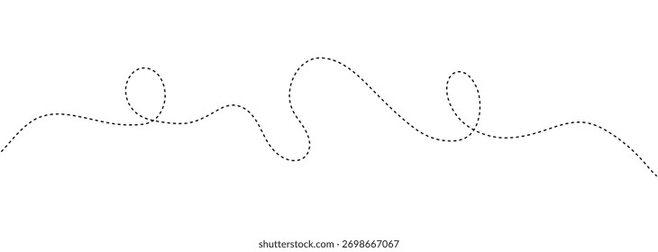 Hand drawn curve line.. Flat vector illustration isolated on white background. Wavy line, curved ,Path travel line. Vector illustrator in eps 10.