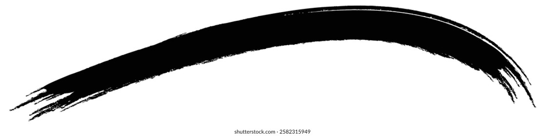 Hand drawn curved grunge brush stroke vector